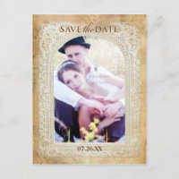 Vintage Antik Rahmen Save the Date Postkarte