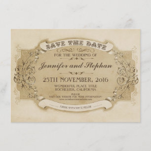 Vintage antike alte Save the Date Karte