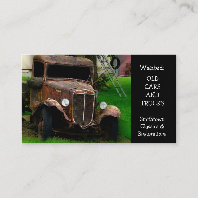Vintage antike Automobil-Wiederherstellung Visitenkarte (Vorderseite)