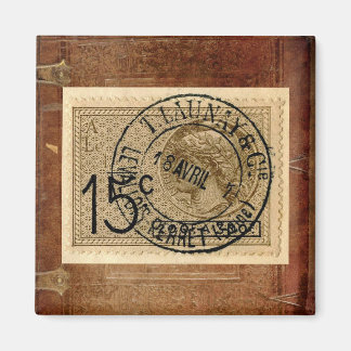 Vintage antike Briefmarke drucken Magnet