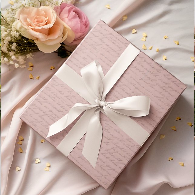 Vintage antike Buchstaben verblasst pink Geschenkpapier (So elegant so vintage!)