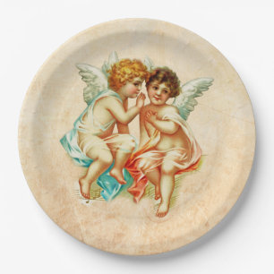 Vintage antike Cherub Angels Illustration Pappteller