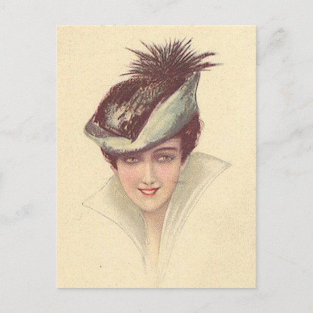 Vintage antike Flansche, Frauenportraits, Postkarte (Vorderseite)