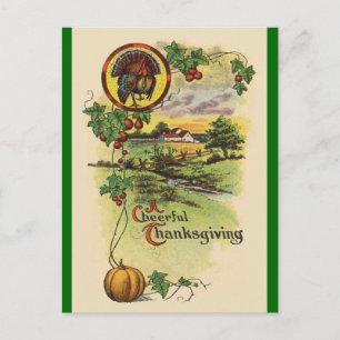 Vintage Antike Happy Thanksgiving Postkarte
