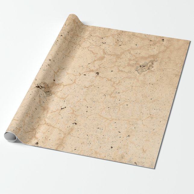 Vintage antike Hütte mit Beige Geschenkpapier (Ungerollt)