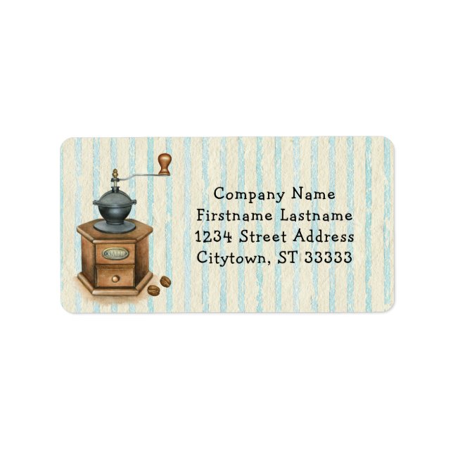 Vintage antike Kaffeemaschine Adressaufkleber (Vorne)