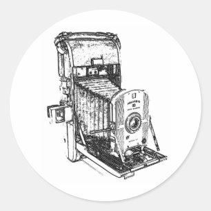 Vintage antike Kamera Runder Aufkleber