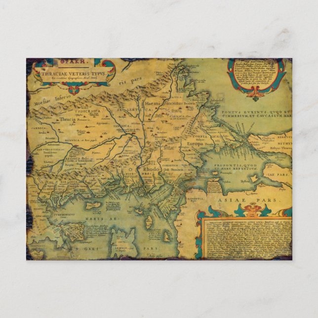 Vintage antike Karte Thrakien Griechenland Türkei  (Vorderseite)