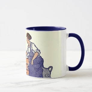 Vintage antike Küche, die Tasse kocht
