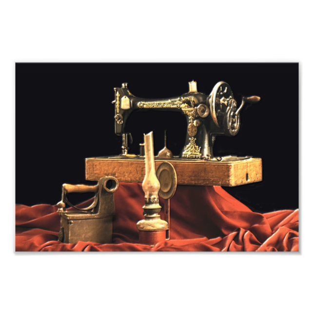 Vintage antike Nähmaschine Fotodruck (Vorne)