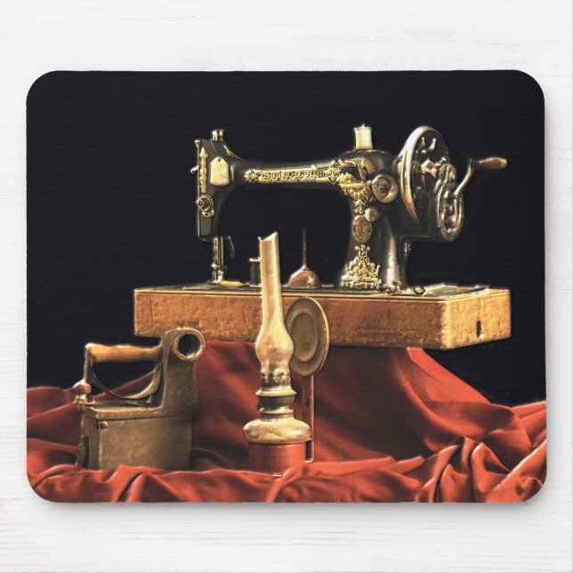 Vintage antike Nähmaschine Mousepad (Vorne)