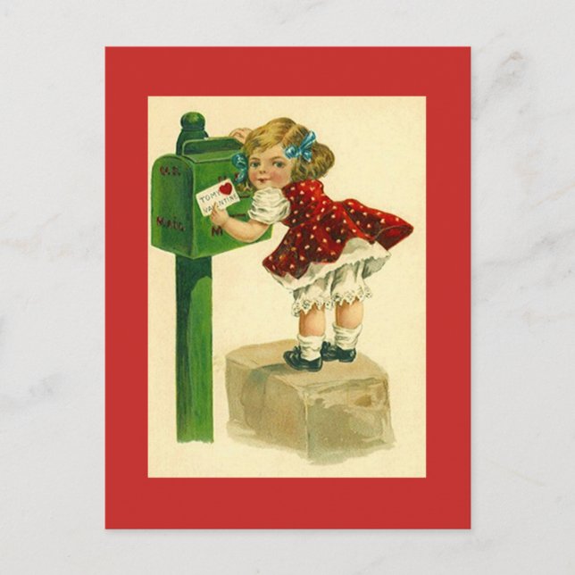Vintage antike niedliche Mailingkarte Valentinstag Postkarte (Vorderseite)