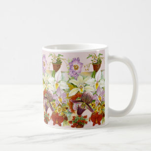 Vintage/antike Orchideen Kaffee oder Tee-Tasse Kaffeetasse