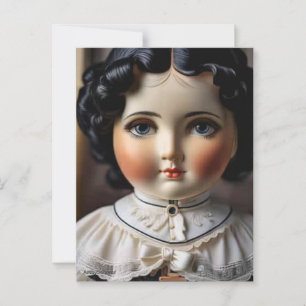 Vintage antike Puppenkarte - Nostalgischer Charme Postkarte