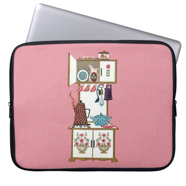 Vintage antike Retro Küche Stove Kaffeebuch Laptopschutzhülle (Vorderseite)