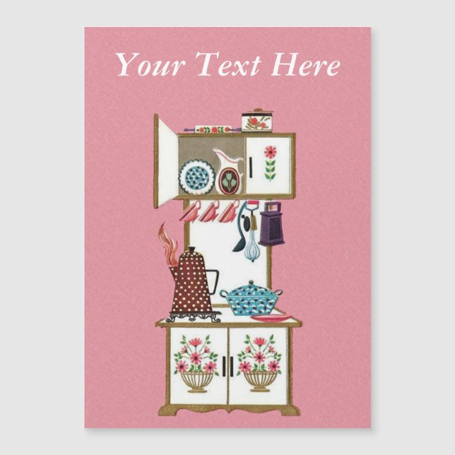 Vintage antike Retro Küche Stove Kaffeebuch Magnetkarte (Vorderseite)