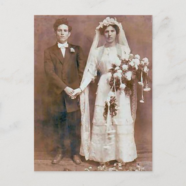 Vintage antike romantische Foto Postkarte (Vorderseite)