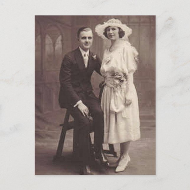 Vintage antike romantische Foto Postkarte (Vorderseite)