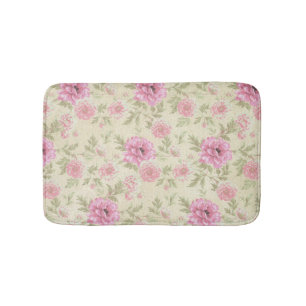 Vintage antike rosa Rose Floral botanisch Badematte