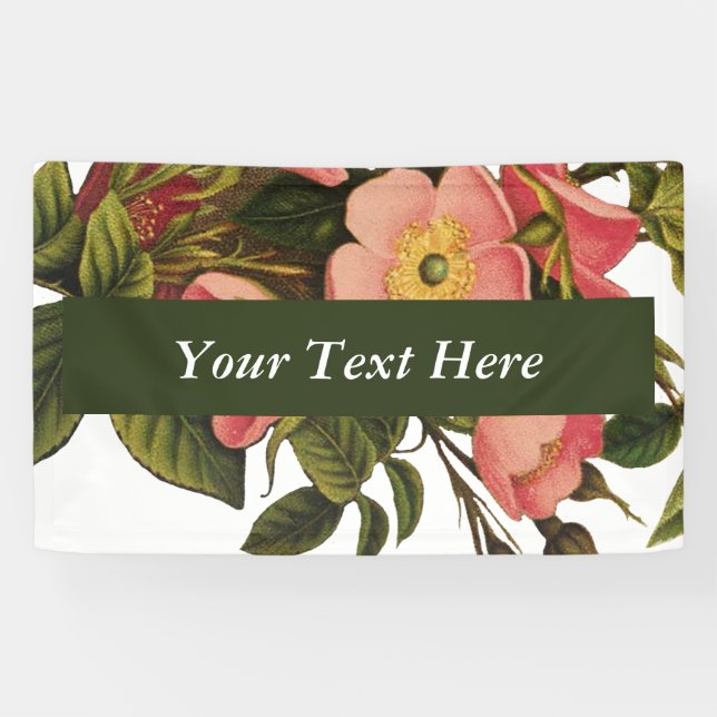 Vintage antike Rose Zeichnend Elegante Banner (Horizontal)