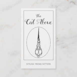 Vintage antike Schere Haarstiel Visitenkarte