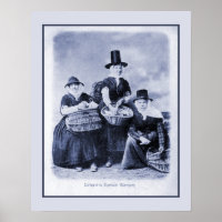 Vintage antike walisische Austernfrauen