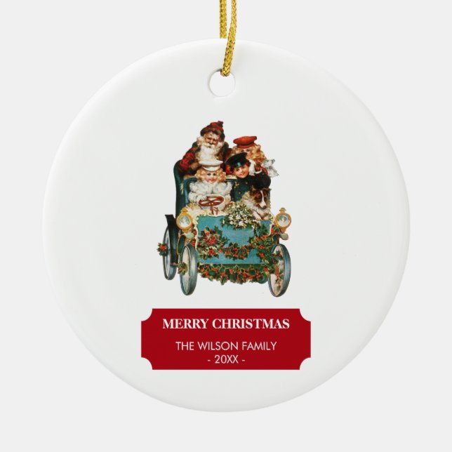 Vintage Antike Weihnachten Weihnachten Weihnachten Keramik Ornament (Vorne)