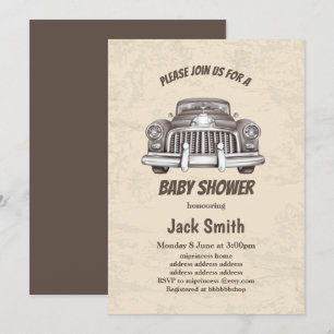 vintage, antikes Auto-Baby-Shower Einladung