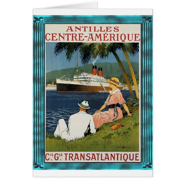 Vintage Antillen-Kreuzfahrt-Kunst (Vorne)
