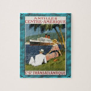 Vintage Antillen-Kreuzfahrt-Kunst