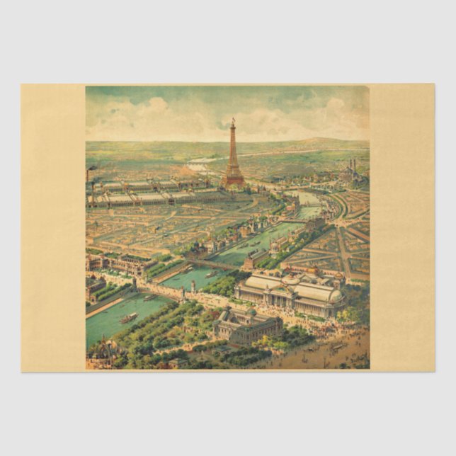 Vintage Antiquitätendruckerei Paris Seidenpapier (Vorderseite)