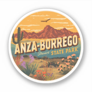 Vintage Anza Borrego Desert State Park Wüstengesch Aufkleber