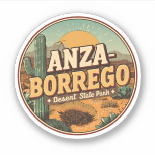 Vintage Anza Borrego Desert State Park Wüstengesch Aufkleber