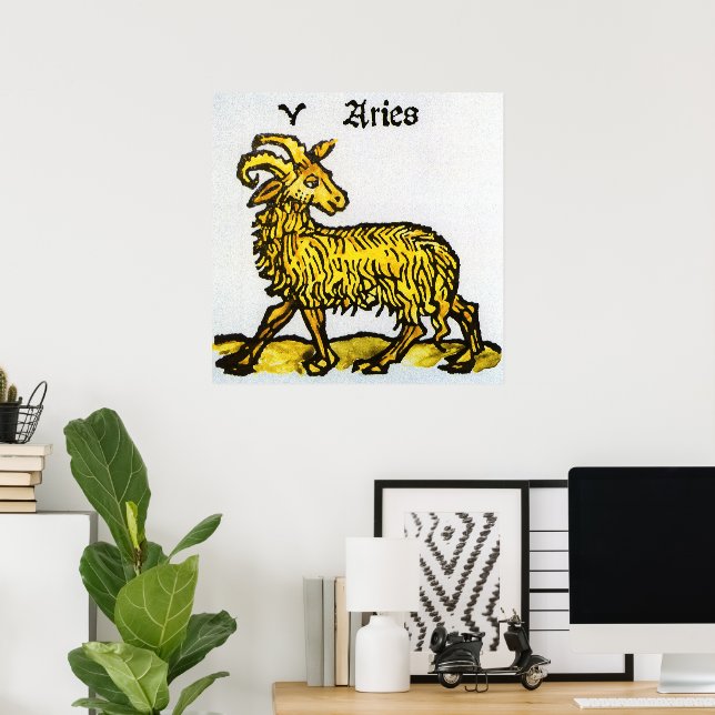 Vintage Anzeichen des Diakoms, Aries the Ram Poster (Heimbüro)