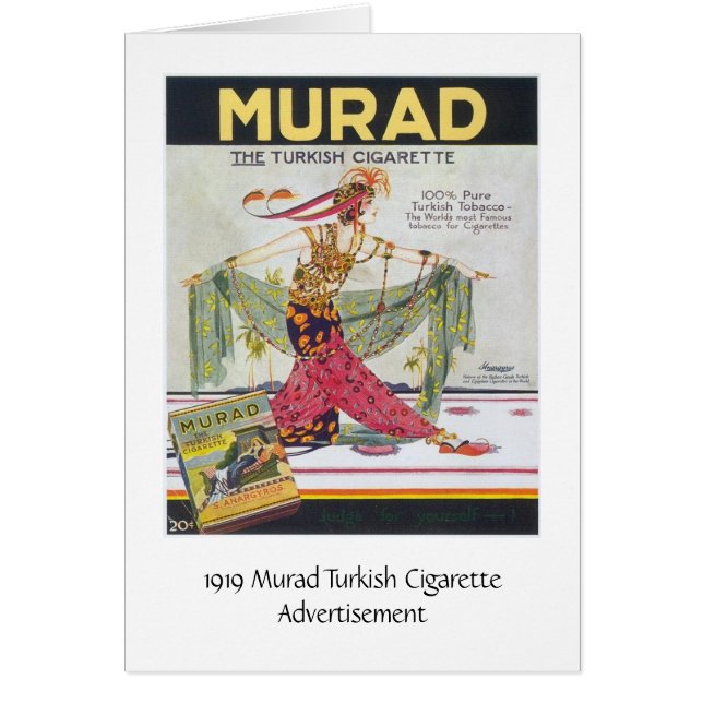 Vintage Anzeige - Murad türkische Zigaretten, (Vorne)