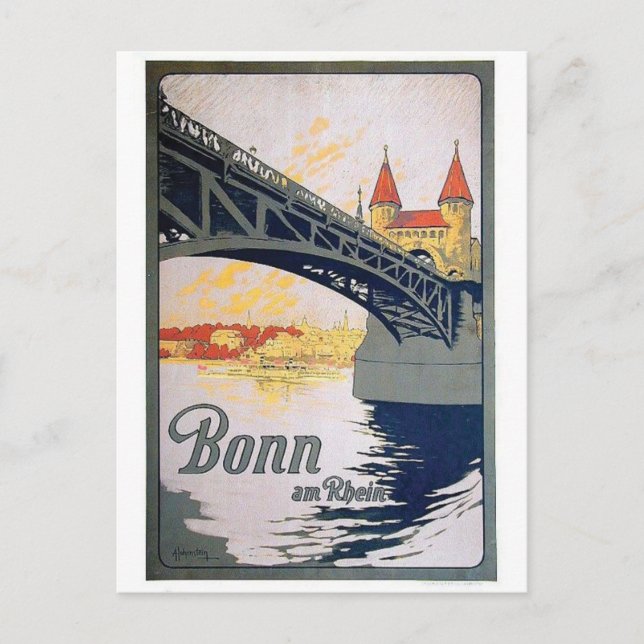 Vintage Anzeigen-Plakat-Postkarte Postkarte (Vorderseite)