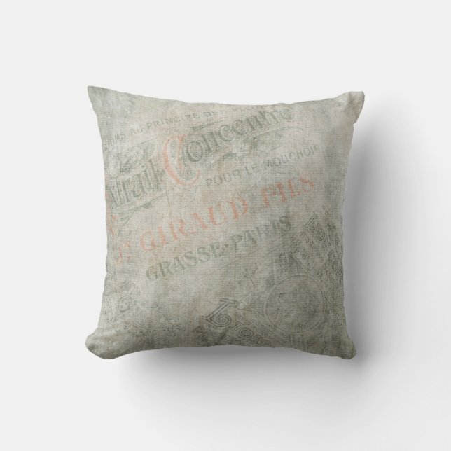 Vintage Anzeigenkollektion für Paris Kissen (Vorderseite)