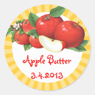 Vintage Äpfel mit einer benutzerdefinierten Farbe Runder Aufkleber