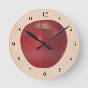 Vintage-Apfel-Wanduhr Runde Wanduhr