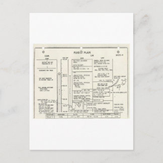 Vintage Apollo 11 Flugplan Postkarte
