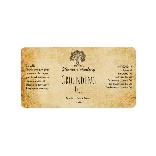 Vintage apothecary Groundoil Labels Adressaufkleber (Vorne)