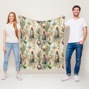 Vintage Apothekarflaschen Muster (3) Fleecedecke