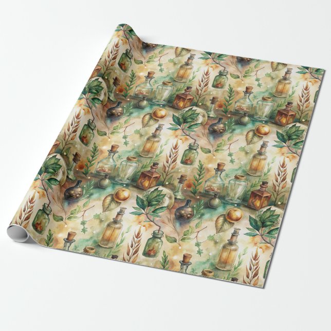 Vintage Apothekarflaschen Muster (3) Geschenkpapier (Ungerollt)