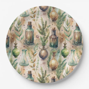 Vintage Apothekarflaschen Muster (3) Pappteller