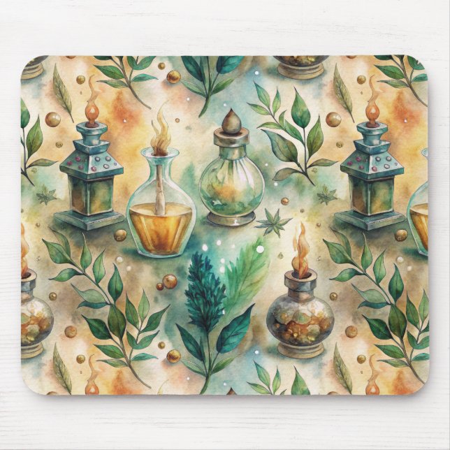 Vintage Apothekarflaschen Muster (4) Mousepad (Vorne)