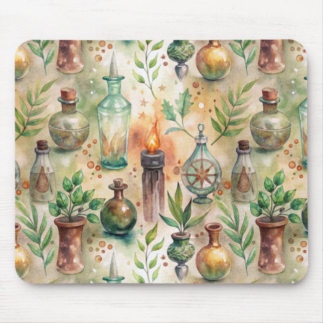 Vintage Apothekarflaschen Muster (5) Mousepad (Vorne)
