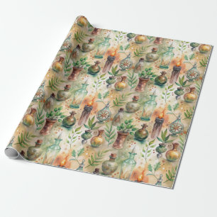 Vintage Apothekarflaschen Muster (8) Geschenkpapier