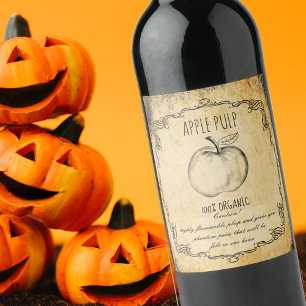 Vintage-Apotheke-Halloween-Apfelwein & Bier Bierflaschenetikett