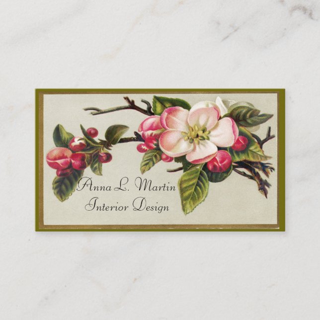 Vintage Apple Blossom, Carte de visite (Devant)
