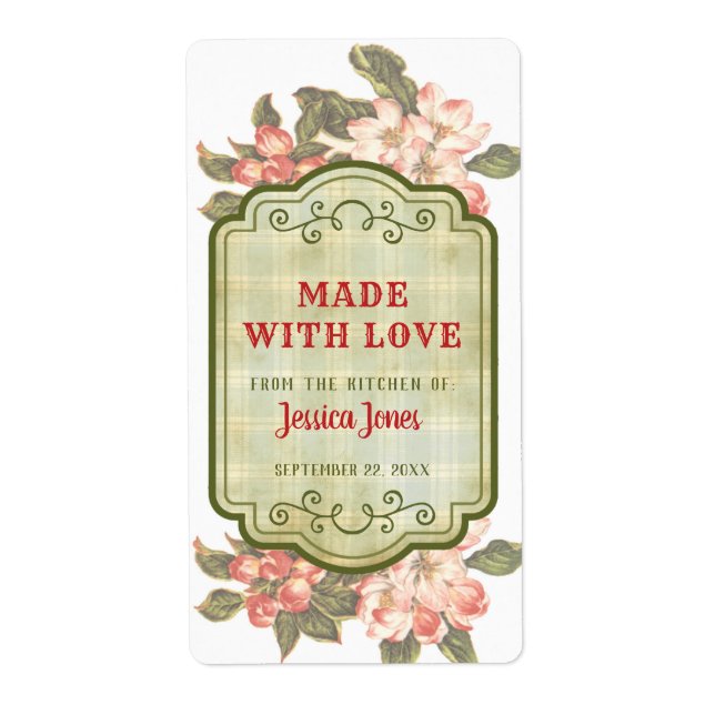 Vintage Apple Blossom & Kariert | Mit Liebe herges (Vorne)